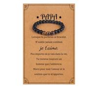 LmashRbaiw Cadeau Fete Des Peres Papa Grand Pere Beau Pere,Idee Cadeau Anniversaire Homme pour Papa Personnalisé,Pierre Naturelle Bracelet Homme Saint Valentin Noel