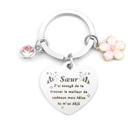 LmashRbaiw Cadeau Soeur,Porte Clef Soeur,Cadeau Pour Soeur,Cadeau Anniversaire Soeur,Idee Cadeau Soeur,Cadeau Pour Ma Soeur, Cadeau Pour Sa Soeur,Cadeau Soeur Personnalisé,Cadeau Soeur Amie Noel