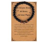 LmashRbaiw Pierre Naturelle Bracelet Homme Cadeau Fete Des Peres Papa Grand Pere Beau Pere,Idee Cadeau Anniversaire Homme pour Papa Personnalisé Saint Valentin Noel