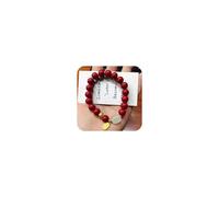 LMCIEZR Bracelet amulette Feng Shui en cinabre naturel - Symboles gravés rouges - Symboles Reiki - Guérison Chakra Méditation Attirer la chance - 10 mm