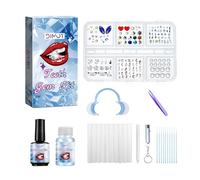 LMDGDS Strass Dentaire, DIY Strass Dentaire, Tooth Gem kit Accessoires de bijoux avec effet diamant Pour un éclat (Style F)