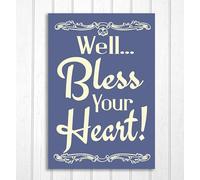 LMDMML Panneau humoristique en aluminium « Well Bless Your Heart » - Décoration murale pour maison, café, bar, chambre - 20,3 x 30,5 cm