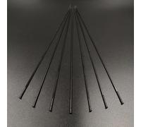 LMDO Pillar PSR 1423 Lot de 10 roues de vélo plates en acier inoxydable Calibre 14 G 2,0 mm Noir Pièces de raios de vélo de route (300 mm)