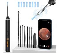 Lmechn Otoscope 1920p Hd Cure Oreille Camera Nettoyage Oreille Ip67 Étanche Avec 6 Lumières Led Adapté Smartphones Ios Android - Noir