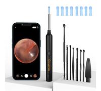 LMECHN Otoscope Oreille 3,5mm WiFi Nettoyeur Oreille Camera con 1926P HD Camera et 6 Lumières LED IP67 Camera Oreille Nettoyage pour IOS, Android et IPad