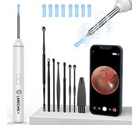 LMECHN Otoscope Oreille Nettoyage Oreille 1920P HD Oreille Camera IP67 étanche avec 6 Lumières LED et Outil de Nettoyage Adapté iOS et Android (Blanc)