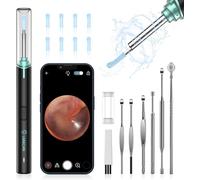 Lmechn Otoscope Oreille Nettoyage Oreille Avec Caméra Et Lumière Kit De Nettoyage Du Cérumen Avec 7 Pcs Avec 8 Cuillères À Oreilles En Silicone Otoscope 1920p Hd Pour Ios Et Android (Noir)