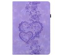LMFULM® Étui pour Apple iPad Mini 6 (6th Gen 2021) (8,3 Pouces) PU Cuir Poche Cover Flip Coque Protection avec Veille/Sommeil Housse Stand Case Lotus de l'amour Imprimé Violet