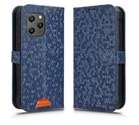 LMFULM® Étui pour Blackview BV5300B/ BV5300 Pro/ BV5300 Plus (6,1 Pouces) PU Cuir Couverture Portefeuille Coque Fermeture Magnétique Support Protection Housse À Pois Textures Bleu