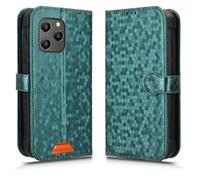 LMFULM® Étui pour Blackview BV5300B/ BV5300 Pro/ BV5300 Plus (6,1 Pouces) PU Cuir Couverture Portefeuille Coque Fermeture Magnétique Support Protection Housse À Pois Textures Vert