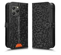 LMFULM® Étui pour Blackview BV5300B/ BV5300 Pro/ BV5300 Plus (6,1 Pouces) PU Cuir Couverture Portefeuille Coque Fermeture Magnétique Support Protection Housse À Pois Textures Noir