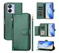 LMFULM® Étui pour Blackview Oscal Modern 8/ Color 8 (6,75 Pouces) PU Cuir Housse Fermeture Eclair Portefeuille avec Support Magnétique Coque Lanière Multi-Fente Concevoir Étui Vert