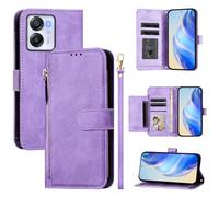 LMFULM® Étui pour Blackview Oscal Modern 8/ Color 8 (6,75 Pouces) PU Cuir Housse Fermeture Eclair Portefeuille avec Support Magnétique Coque Lanière Multi-Fente Concevoir Étui Pourpre