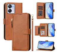 LMFULM® Étui pour Blackview Oscal Modern 8/ Color 8 (6,75 Pouces) PU Cuir Housse Fermeture Eclair Portefeuille avec Support Magnétique Coque Lanière Multi-Fente Concevoir Étui Marron
