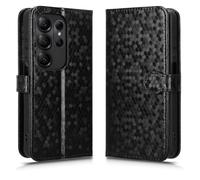 LMFULM® Étui pour Doogee Note 56X/ Note 56X Pro (6,56 Pouces) PU Cuir Couverture Portefeuille Coque Fermeture Magnétique Support Protection Housse À Pois Textures Noir