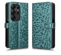 LMFULM® Étui pour Doogee Note 56X/ Note 56X Pro (6,56 Pouces) PU Cuir Couverture Portefeuille Coque Fermeture Magnétique Support Protection Housse À Pois Textures Vert