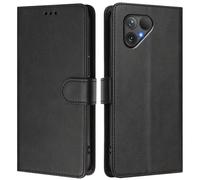 LMFULM® Étui pour Fairphone 5 (6,46 Pouces) PU Cuir Couverture Portefeuille Coque Fermeture Magnétique Flip Case Support Protection Housse Noir