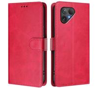 LMFULM® Étui pour Fairphone 5 (6,46 Pouces) PU Cuir Couverture Portefeuille Coque Fermeture Magnétique Flip Case Support Protection Housse Rose