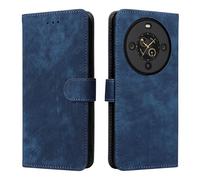 LMFULM® Étui pour Fossibot S3 Pro (6,67 Pouces) PU Cuir Couverture Brosses Antivol Portefeuille Coque Fermeture Magnétique Support Protection Housse Retro Givré Bleu