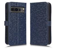 LMFULM® Étui pour Google Pixel 8 Pro (GC3VE, G1MNW) (6,7 Pouces) PU Cuir Couverture Portefeuille Coque Fermeture Magnétique Support Protection Housse À Pois Textures Bleu