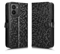 LMFULM® Étui pour HMD Fusion (6,56 Pouces) PU Cuir Couverture Portefeuille Coque Fermeture Magnétique Support Protection Housse À Pois Textures Noir