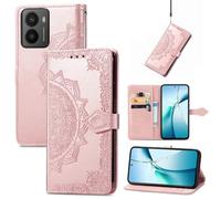 LMFULM® Étui pour HMD Fusion (6,56 Pouces) PU Magnétique Cuir Pochette Mandala Gaufrage Design Support Protection Housse Rabattable Or Rose