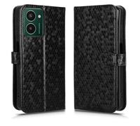 LMFULM® Étui pour HMD Pulse/Pulse+/ Pulse Pro (6,65 Pouces) PU Cuir Couverture Portefeuille Coque Fermeture Magnétique Support Protection Housse À Pois Textures Noir