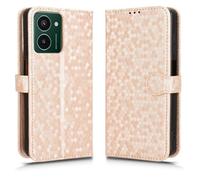 LMFULM® Étui pour HMD Pulse/Pulse+/ Pulse Pro (6,65 Pouces) PU Cuir Couverture Portefeuille Coque Fermeture Magnétique Support Protection Housse À Pois Textures Or