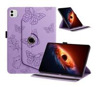 LMFULM® Étui pour Honor MagicPad 4 YLE-W09 (12,3 Pouces) PU Cuir Poche Cas Couverture Coque avec 360° Rotation Support Housse Protection Papillon Motif Pourpre