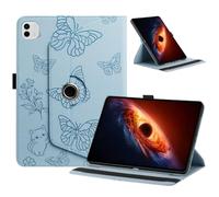 LMFULM® Étui pour Honor MagicPad 4 YLE-W09 (12,3 Pouces) PU Cuir Poche Cas Couverture Coque avec 360° Rotation Support Housse Protection Papillon Motif Bleu