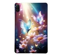 LMFULM® Étui pour Honor Pad X8a (11 Pouces) Mince Slim Housse de Tablette TPU Souple Coque Etui de Protection Antichoc Couverture Arrière Fleur Papillon Motif