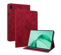 LMFULM® Étui pour Honor Pad X8a (11 Pouces) PU Cuir Poche Cas Flip Coque Protection avec Stand Housse Case Gaufrage Papillon Rouge