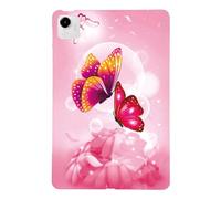 LMFULM® Étui pour Honor Pad X9a (11,5 Pouces) Mince Slim Housse de Tablette TPU Souple Coque Etui de Protection Antichoc Couverture Arrière Papillon Rose Motif