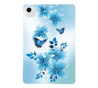 LMFULM® Étui pour Honor Pad X9a (11,5 Pouces) Mince Slim Housse de Tablette TPU Souple Coque Etui de Protection Antichoc Couverture Arrière Papillon Bleu Motif