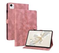 LMFULM® Étui pour Honor Pad X9a (11,5 Pouces) PU Cuir Flip Coque Protection avec Support Housse Case Portefeuille Cover Lotus Impression Rose