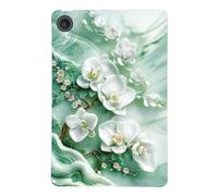 LMFULM® Étui pour Lenovo Tab K10C TB-311XU (10,1 Pouces) Mince Slim Housse de Tablette TPU Souple Coque Etui de Protection Antichoc Couverture Arrière Fleur de Jade Motif