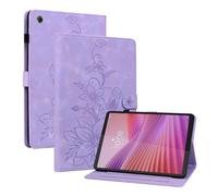 LMFULM® Étui pour Lenovo Tab K9 / Tab One TB-305FU (8,7 Pouces) PU Cuir Flip Coque Protection avec Support Housse Case Portefeuille Cover Lotus Impression Pourpre