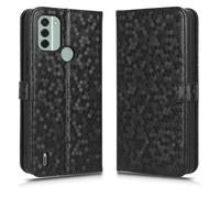 LMFULM® Étui pour Nokia C31 (TA-1499, TA-1497, TA-1493) (6,75 Pouces) PU Cuir Couverture Portefeuille Coque Fermeture Magnétique Support Protection Housse À Pois Textures Noir