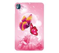 LMFULM® Étui pour Nokia T10 (8 Pouces) Mince Slim Housse de Tablette TPU Souple Coque Etui de Protection Antichoc Couverture Arrière Papillon Rose Motif