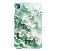 LMFULM® Étui pour Nokia T21 (10,36 Pouces) Mince Slim Housse de Tablette TPU Souple Coque Etui de Protection Antichoc Couverture Arrière Fleur de Jade Motif