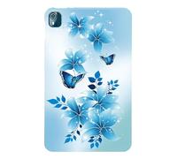 LMFULM® Étui pour Nokia T21 (10,36 Pouces) Mince Slim Housse de Tablette TPU Souple Coque Etui de Protection Antichoc Couverture Arrière Papillon Bleu Motif