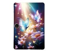 LMFULM® Étui pour OnePlus Pad 2 (12,1 Pouces) Mince Slim Housse de Tablette TPU Souple Coque Etui de Protection Antichoc Couverture Arrière Fleur Papillon Motif