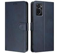 LMFULM® Étui pour Oppo A36/ A76/ A96 (CPH2375, CPH2333) (6,59 Pouces) PU Cuir Couverture Portefeuille Coque Fermeture Magnétique Flip Case Support Protection Housse Bleu