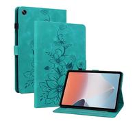 LMFULM® Étui pour Oppo Pad Air (OPD2102, X21N2) (10,36 Pouces) PU Cuir Flip Coque Protection avec Support Housse Case Portefeuille Cover Lotus Impression Vert