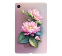 LMFULM® Étui pour Oppo Pad Air X21N2 (10,36 Pouces) Mince Slim Housse de Tablette TPU Souple Coque Etui de Protection Antichoc Couverture Arrière Fleur de Lotus Motif