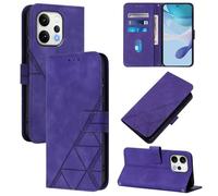 LMFULM® Étui pour Oppo Reno 15 CPH2825 (6,59 Pouces) PU Magnétique Cuir Pochette Triangle Impression Support Protection Housse Rabattable Pourpre