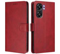 LMFULM® Étui pour Oukitel C58 / C58 Pro (6,7 Pouces) PU Cuir Couverture Portefeuille Coque Fermeture Magnétique Flip Case Support Protection Housse Rouge