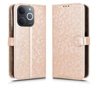 LMFULM® Étui pour Realme Note 70T RMX5313 (6,74 Pouces) PU Cuir Couverture Portefeuille Coque Fermeture Magnétique Support Protection Housse À Pois Textures Or