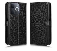 LMFULM® Étui pour Realme Note 70T RMX5313 (6,74 Pouces) PU Cuir Couverture Portefeuille Coque Fermeture Magnétique Support Protection Housse À Pois Textures Noir