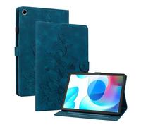 LMFULM® Étui pour Realme Pad Mini (RMP2105, RMP2106) (8,7 Pouces) PU Cuir Flip Coque Protection avec Support Housse Case Portefeuille Cover Lotus Impression Bleu